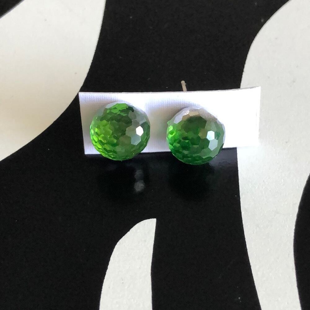 4 for $20 Round Green Stud Earrings